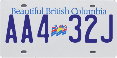 BC license plate AA432J