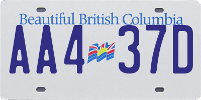 BC license plate AA437D