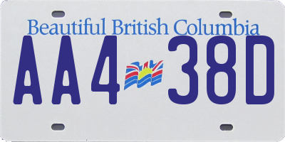 BC license plate AA438D