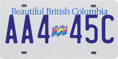 BC license plate AA445C
