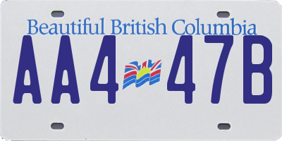 BC license plate AA447B