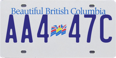 BC license plate AA447C