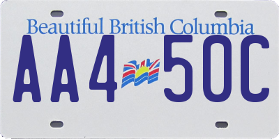 BC license plate AA450C
