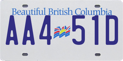 BC license plate AA451D