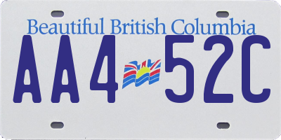 BC license plate AA452C