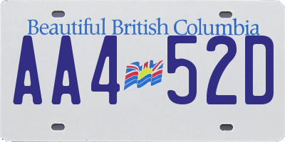 BC license plate AA452D