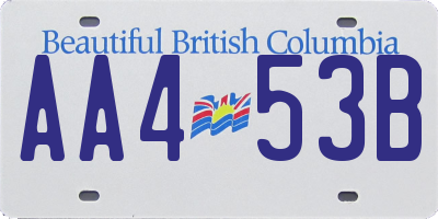 BC license plate AA453B