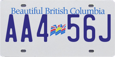 BC license plate AA456J