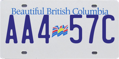 BC license plate AA457C
