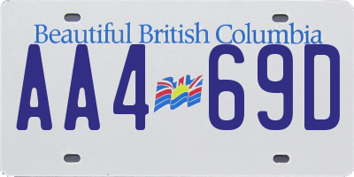 BC license plate AA469D