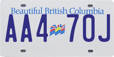 BC license plate AA470J
