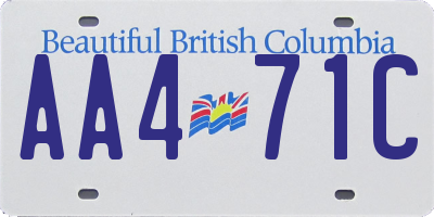 BC license plate AA471C