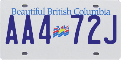 BC license plate AA472J