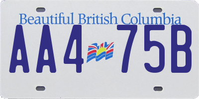 BC license plate AA475B