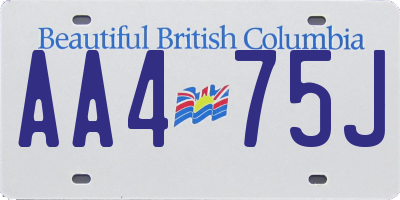 BC license plate AA475J