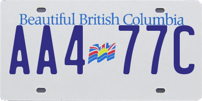 BC license plate AA477C