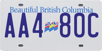 BC license plate AA480C