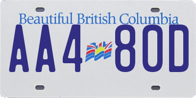 BC license plate AA480D
