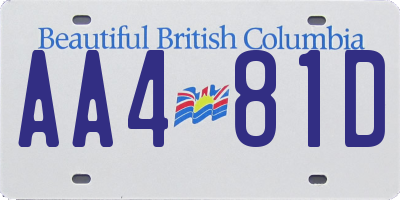 BC license plate AA481D