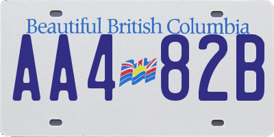 BC license plate AA482B