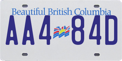 BC license plate AA484D