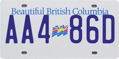 BC license plate AA486D