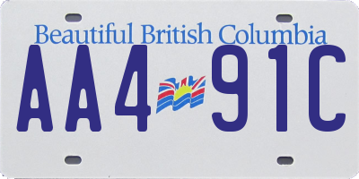 BC license plate AA491C