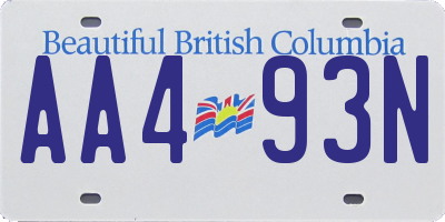 BC license plate AA493N