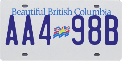 BC license plate AA498B