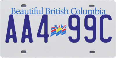 BC license plate AA499C