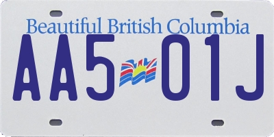 BC license plate AA501J
