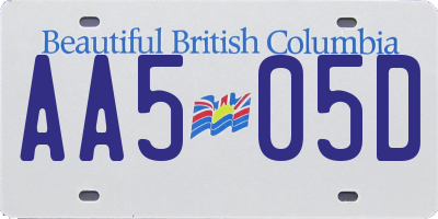 BC license plate AA505D