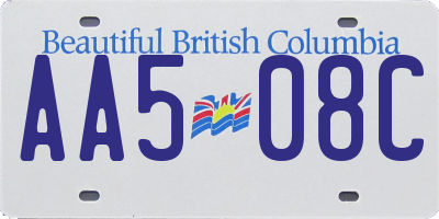 BC license plate AA508C