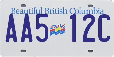 BC license plate AA512C