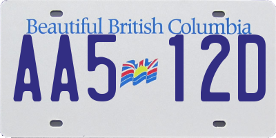 BC license plate AA512D