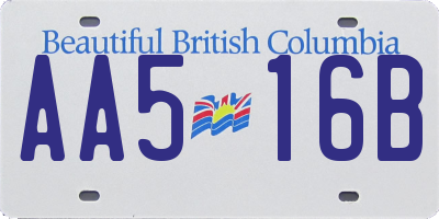 BC license plate AA516B