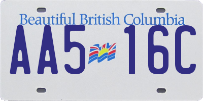 BC license plate AA516C