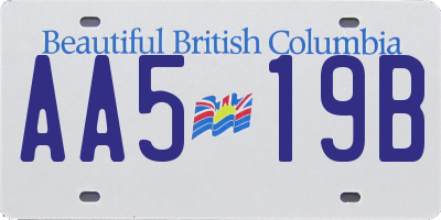BC license plate AA519B