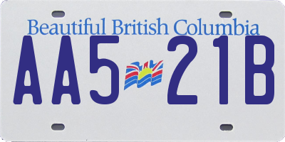 BC license plate AA521B