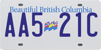 BC license plate AA521C