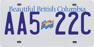 BC license plate AA522C