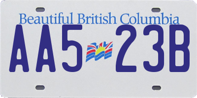 BC license plate AA523B