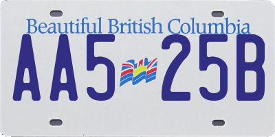 BC license plate AA525B