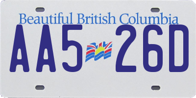 BC license plate AA526D
