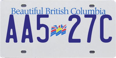 BC license plate AA527C