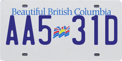 BC license plate AA531D