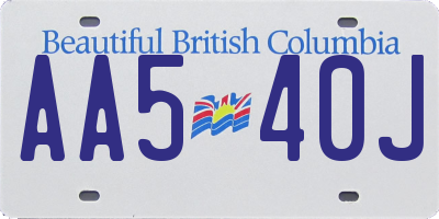 BC license plate AA540J