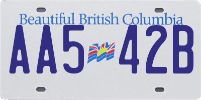 BC license plate AA542B