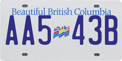 BC license plate AA543B