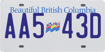 BC license plate AA543D